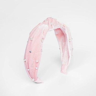 Girls&#39; Top Knot Headband - Cat &#38; Jack&#8482; Light Pink | Target