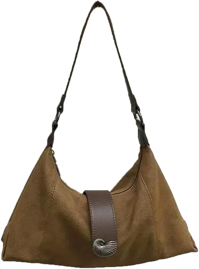 Hobo Bags for Women Slouchy Shoulder Suede Purse, Soft Trendy Handbag Casual Tote Purse | Amazon (US)