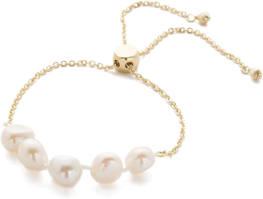 Sorrelli Celeste Slider Bracelet, Bright Gold-Tone Finish, Modern Pearl, One Size (4BEF2BGMDP) | Amazon (US)