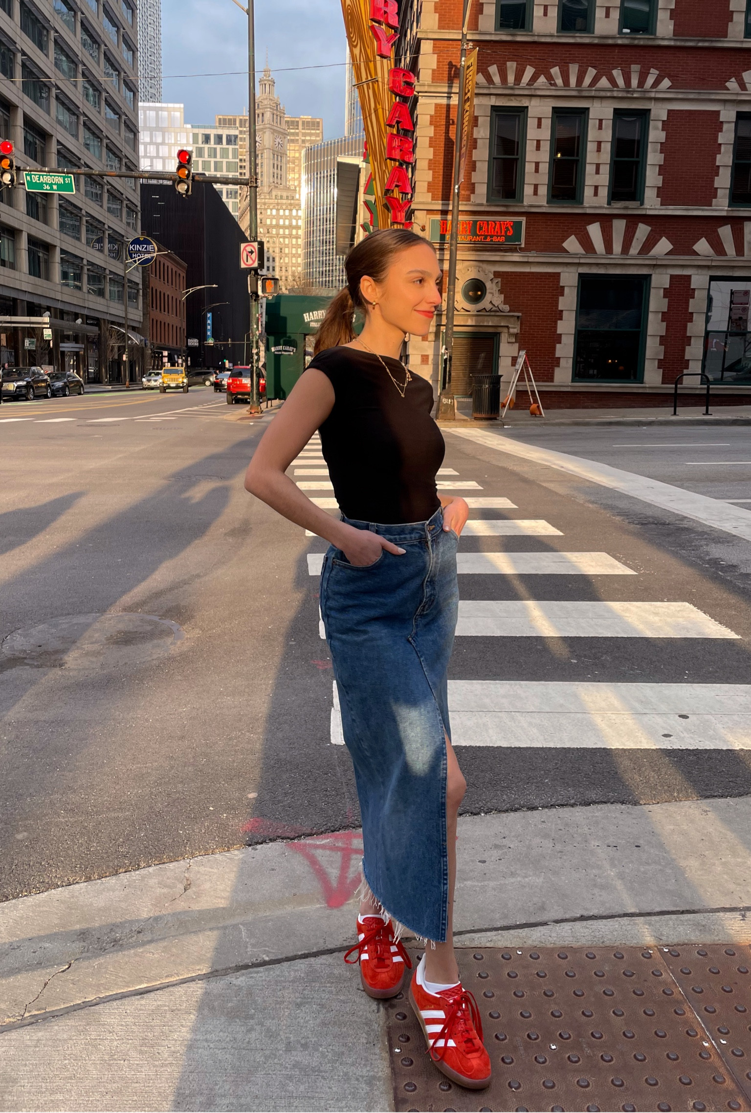 sporty & casual for a concert 🤍 #adidas #gazelles #satellitestompers #denimskirt #goldenhour #concertoutfit #casualoutfit #sporty