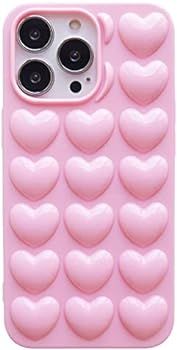 iPhone 13 Pro Case for Women, DMaos 3D Pop Bubble Heart Kawaii Gel Cover, Cute Girly for iPhone13 Pr | Amazon (US)