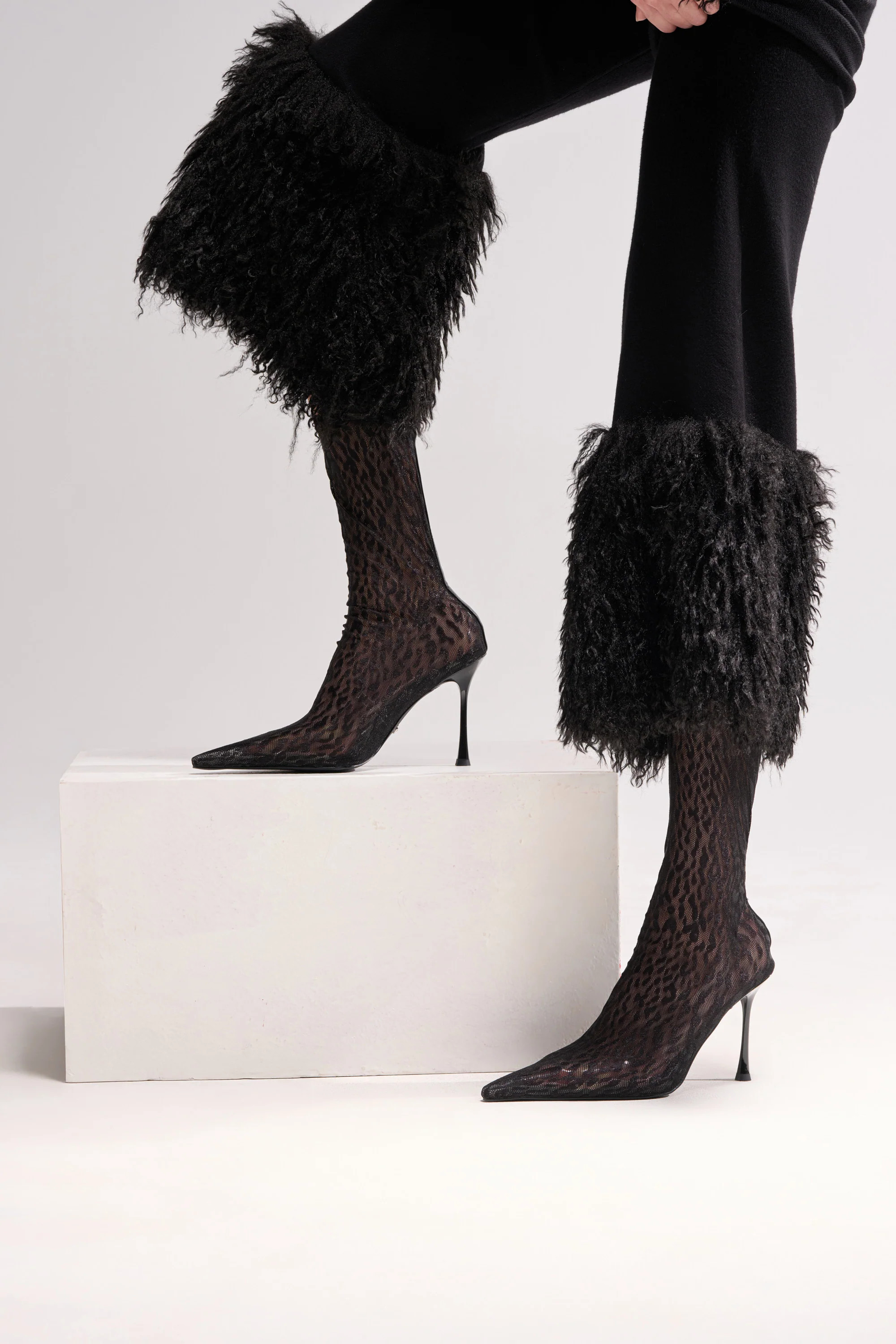AZALEA WANG NICKLAS BLACK LEOPARD STILETTO BOOTIE | AKIRA
