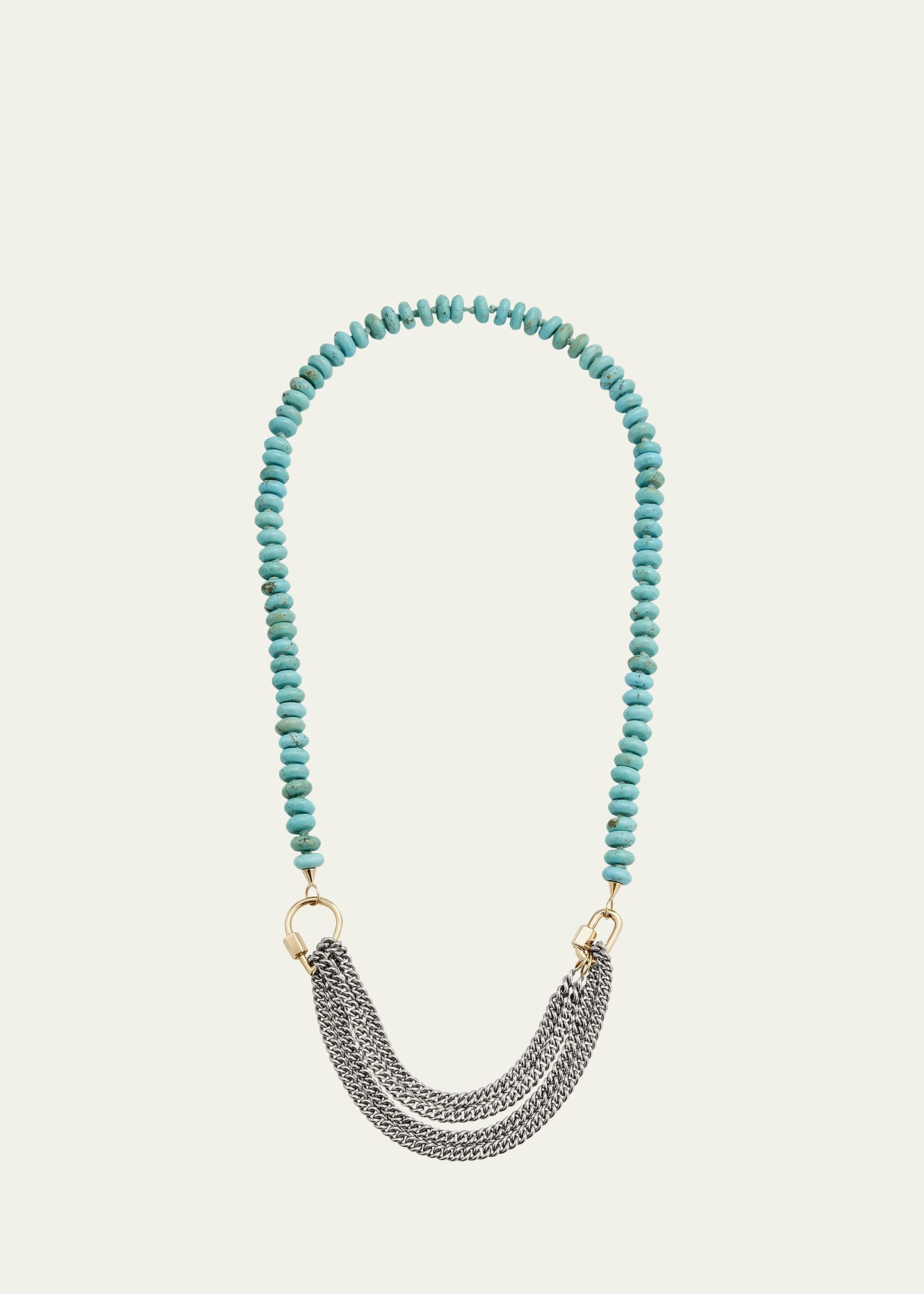 Marla Aaron Turquoise Rondelle Chain and Lock Necklace | Bergdorf Goodman