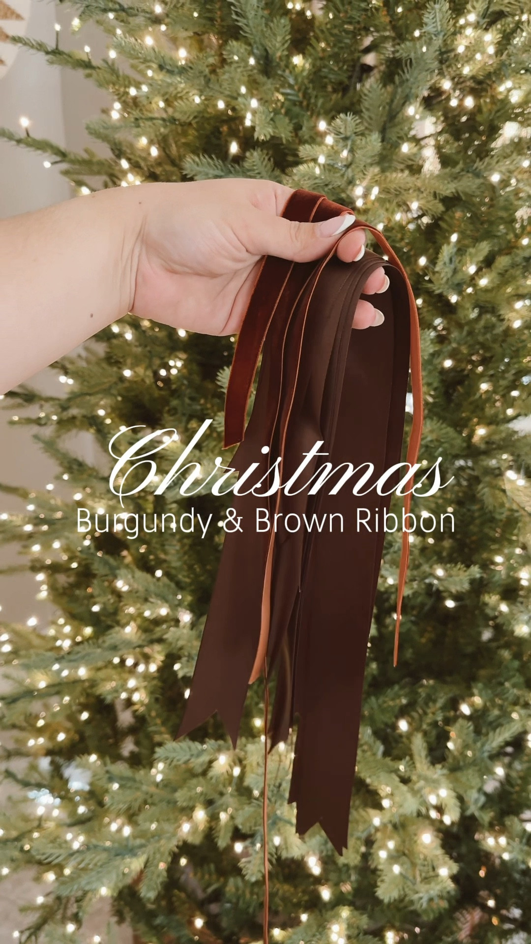 Here’s my Favorite Christmas Ribbon 🎀 I used a combination of burgundy and brown to create a deep moody vibe! - Christmas Decor - Christmas Decorations - Christmas Find - Amazon Christmas Finds - #Christmas #christmasdecor #LTKchristmas 

#LTKHoliday 

#LTKHome #LTKSeasonal