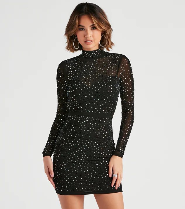 Glam On The Town Mesh Short Dress | Windsor Stores