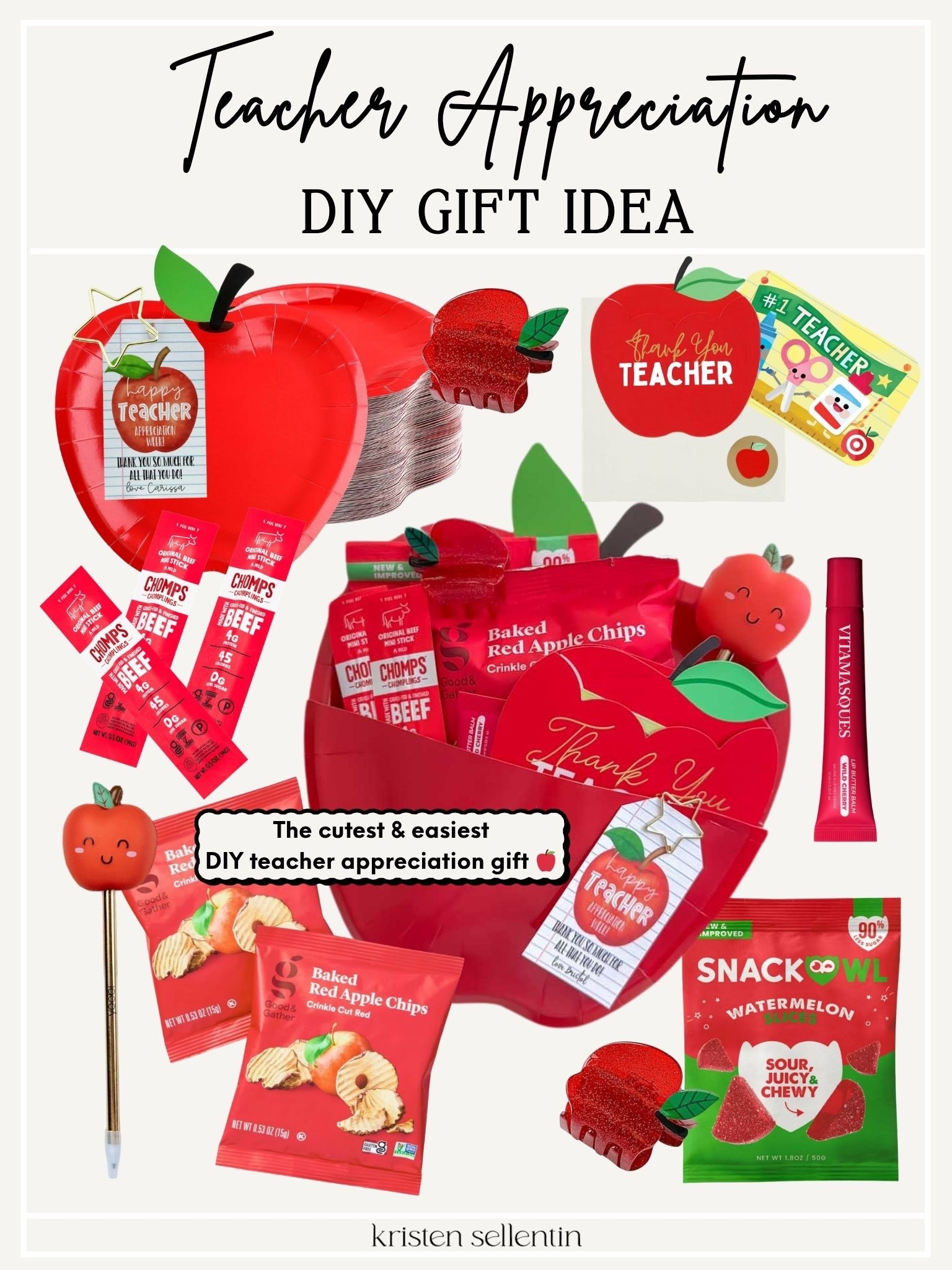 The cutest little DIY teacher appreciation gift 🍎. I created an apple gift pouch with 2 paper plates and hot glued them together. Fill with any apple themed goodies for a coordinated gift  

#LTKmomlife #LTKSeasonal #LTKKids