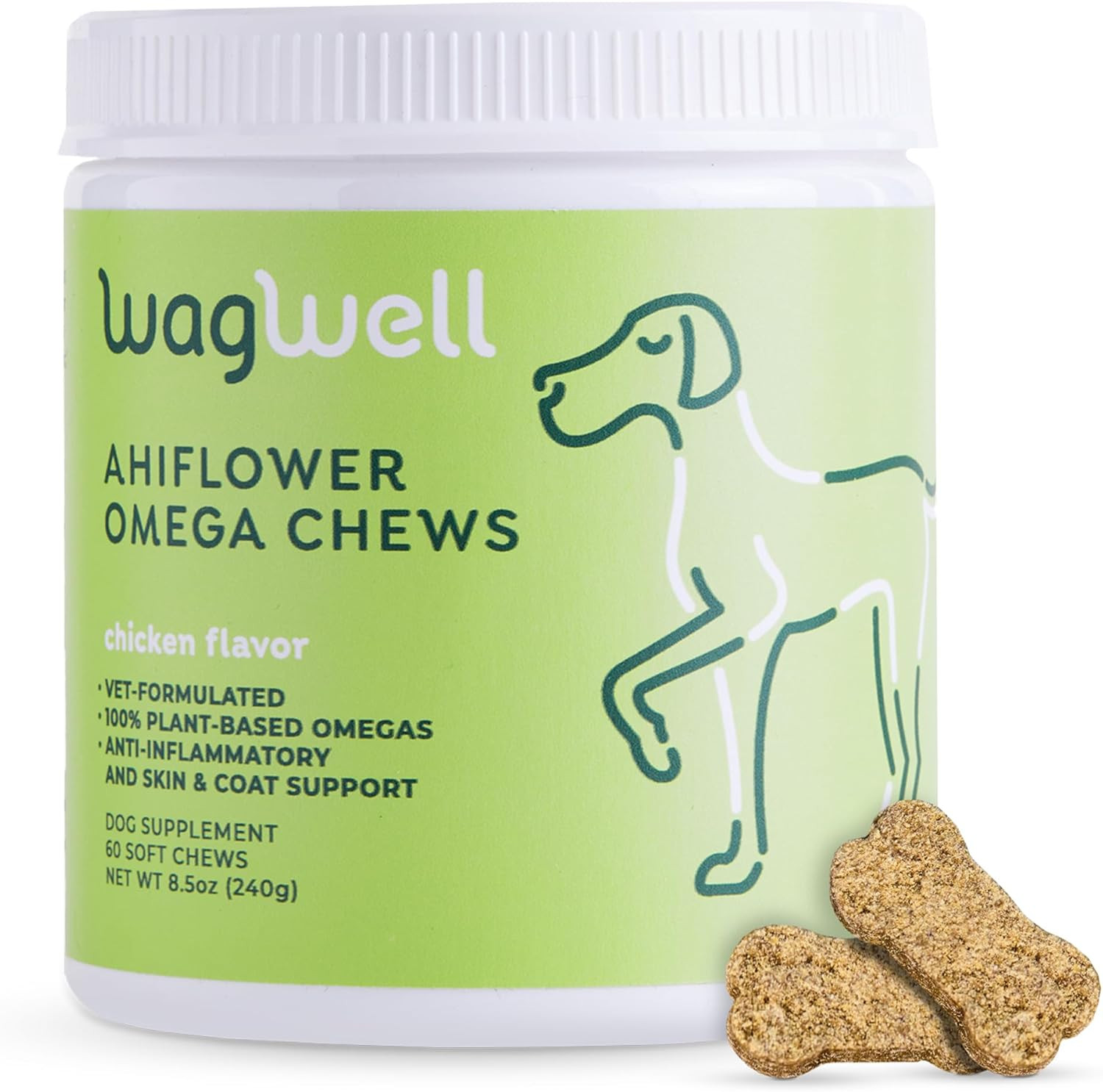 WagWell Ahiflower Omega Chews for Dogs | Vet-Formulated Health Supplement for Joints, Skin, Coat ... | Amazon (US)