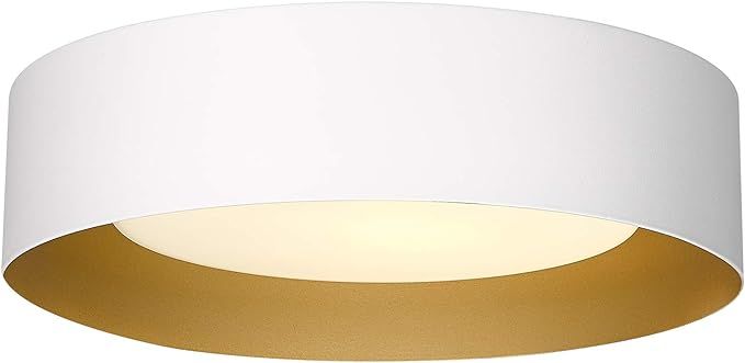 AUTELO Close to Ceiling Light Fixture, 14" Frosted Glass Shade Flush Mount Ceiling Light in White... | Amazon (US)