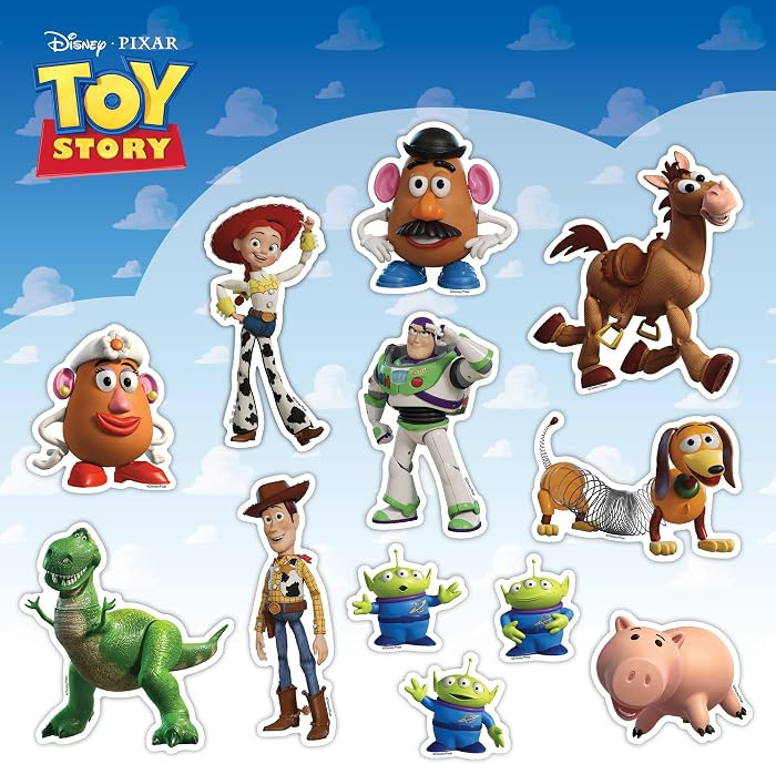 Disney Toy Story Decals - Set of 12 Woody Buzz Lightyear Jessie Bullseye Alien Vinyl Stickers for... | Amazon (US)