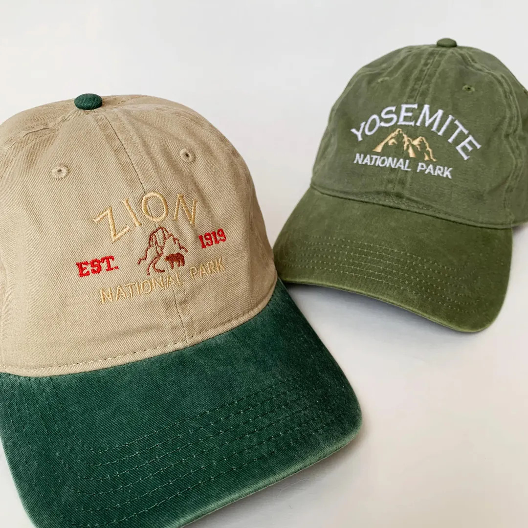 National Park Embroidered Cap Washed Cap Park Hat Travel Hat Baseball Hat Nature Hat Camping Hat ... | Etsy (US)