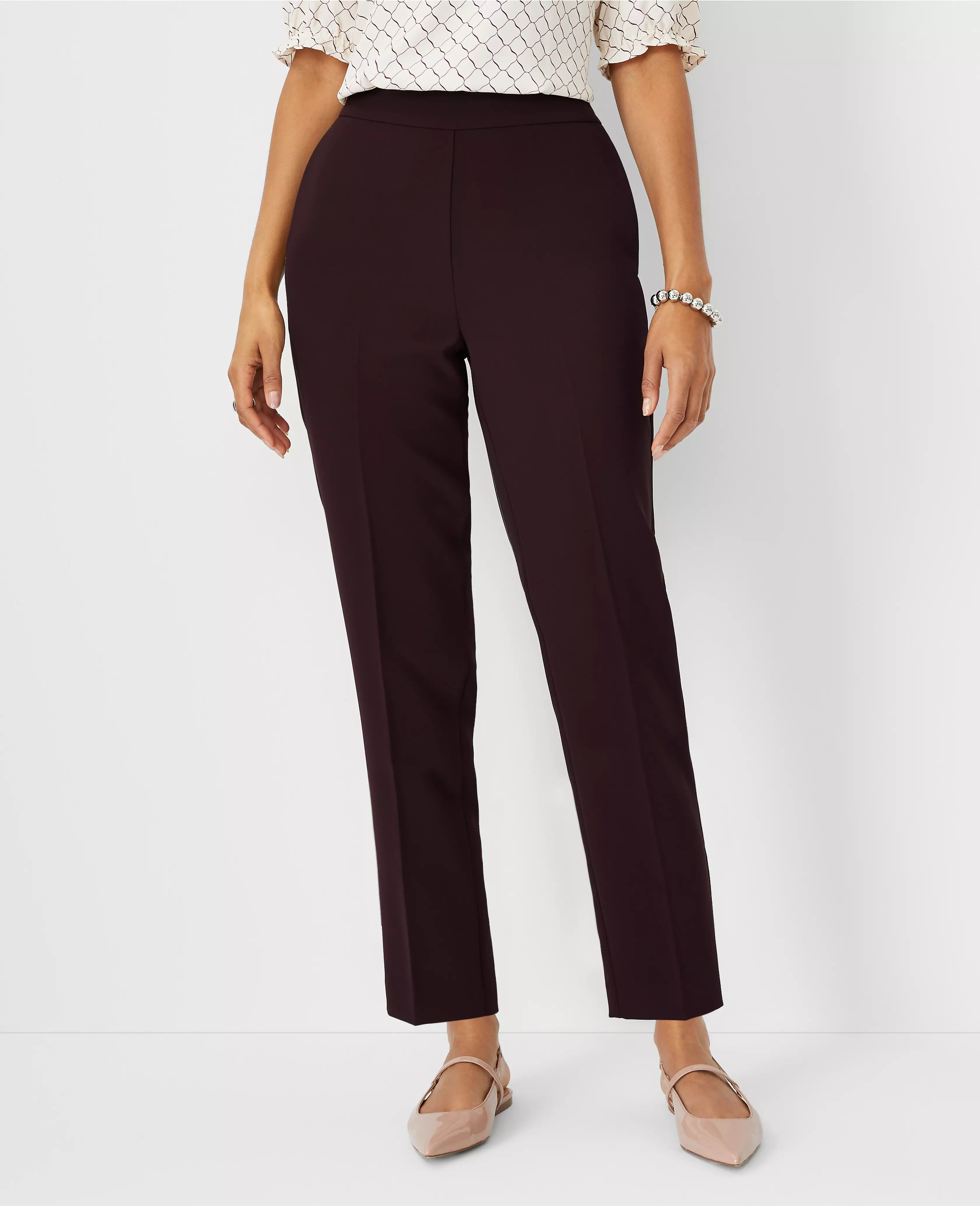 The Side Zip Ankle Pant in Fluid Crepe - Curvy Fit | Ann Taylor (US)