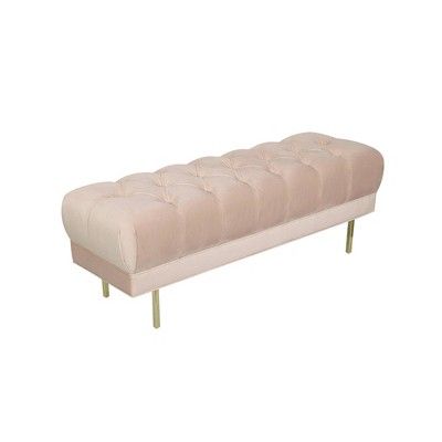 Homepop Downing Large Velvet Decorative Bench with Button Tufting | Target