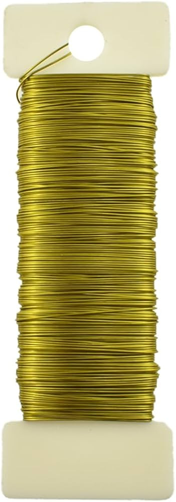 HAHIYO 26Gauge Golden Metal Floral Wire - 1Roll, 38Yards(115Feet) - Flexible Paddle Wire Florist ... | Amazon (US)