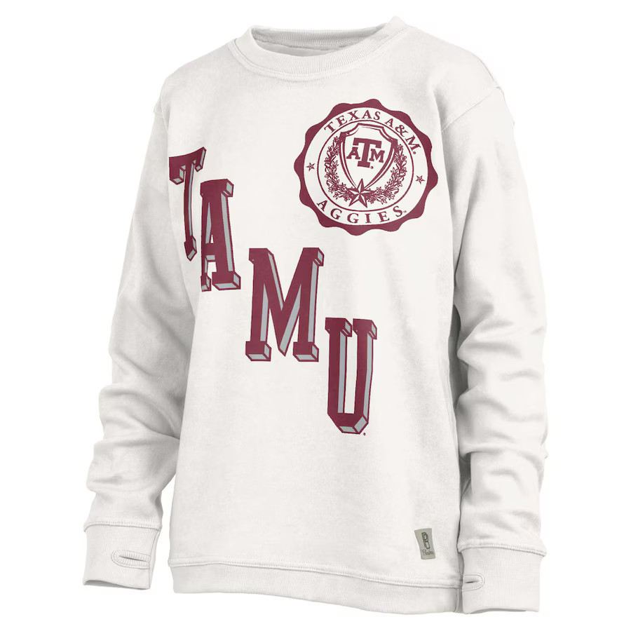 Texas A&M Aggies Pressbox Women's Shoreline Sundown Pullover Sweatshirt - White | Fanatics