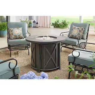 Hampton Bay Park Canyon 35 in. Round Steel Propane Fire Pit Kit FPC-C-02 - The Home Depot | The Home Depot