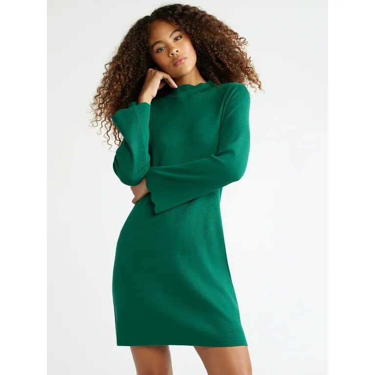 Free Assembly Women's Tie Back Dress with Long Sleeves, Sizes XS-XXXL | Walmart (US)