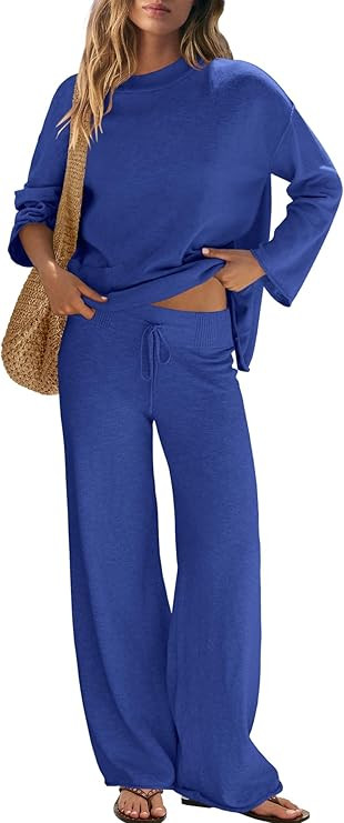 Yanekop Womens Matching Lounge Sets 2 Piece Outfits Sweater Set Lightweight Knit Loungewear Set C... | Amazon (US)