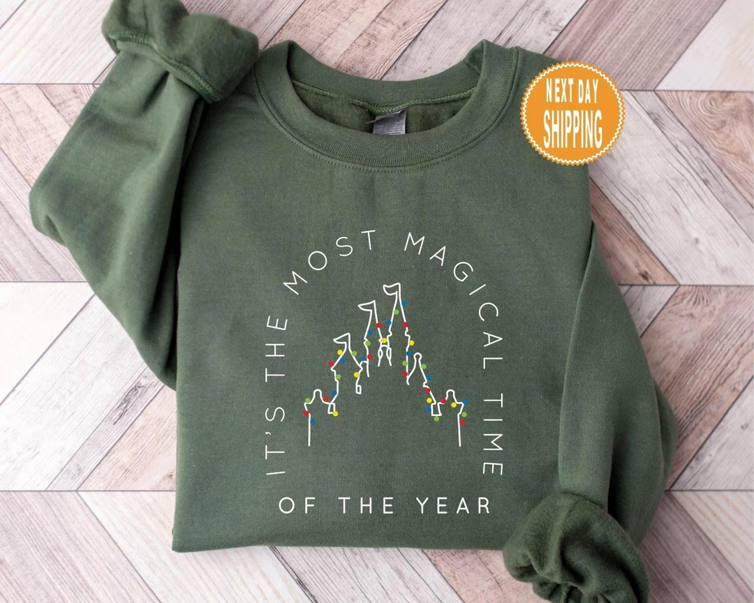 Its the Most Magical Time of the Year Disney Christmas Light Sweatshirt, Disney Castle Hoodie, Mi... | Etsy (US)