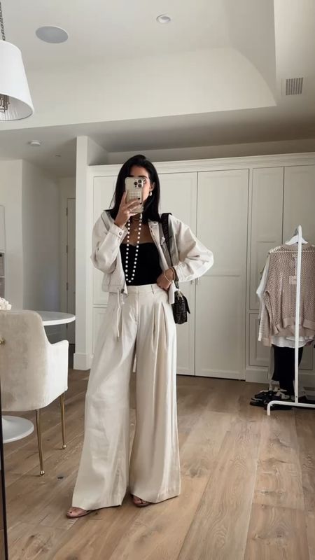 New arrivals from Anthropologie I'm just shy of 5-7" for reference wearing the size 2 white trousers #StylinByAylin #Aylin

#LTKStyleTip #LTKBeauty #LTKVideo