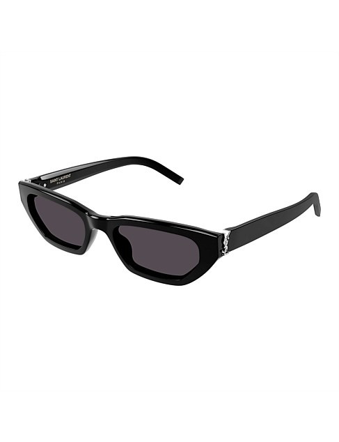 Saint Laurent Black Rectangle Sunglasses | David Jones | David Jones (Australia & New Zealand)