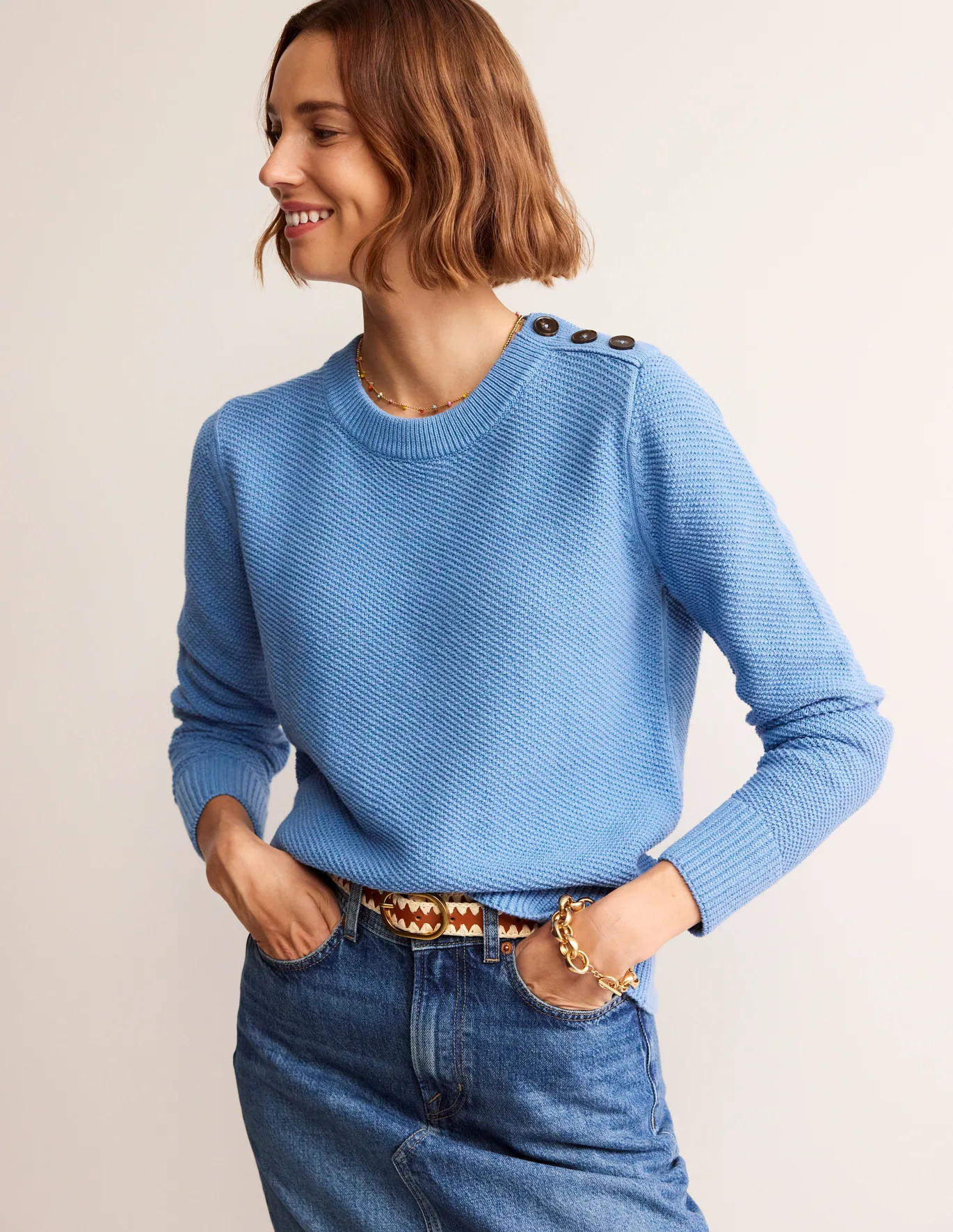 Button Detail Stitch Sweater | Boden (US)