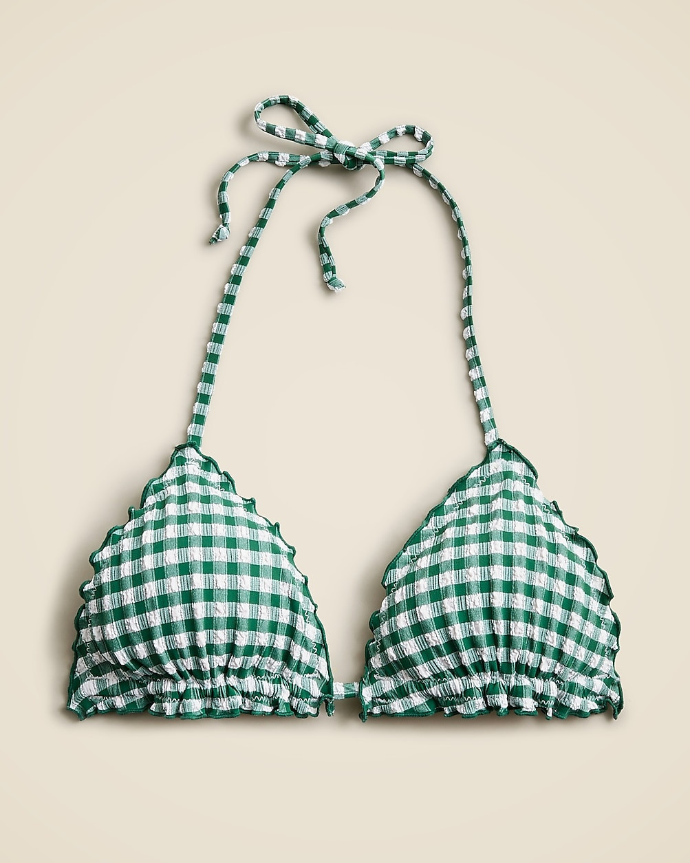 String bikini top in gingham | J. Crew US