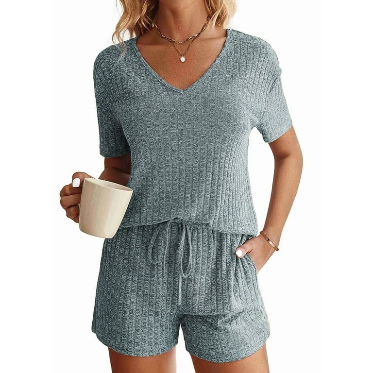 Fantaslook 2 Piece Sets Summer Pajamas Womens Tops and Shorts Sleepwear Outfits Lounge Sets Casua... | Walmart (US)