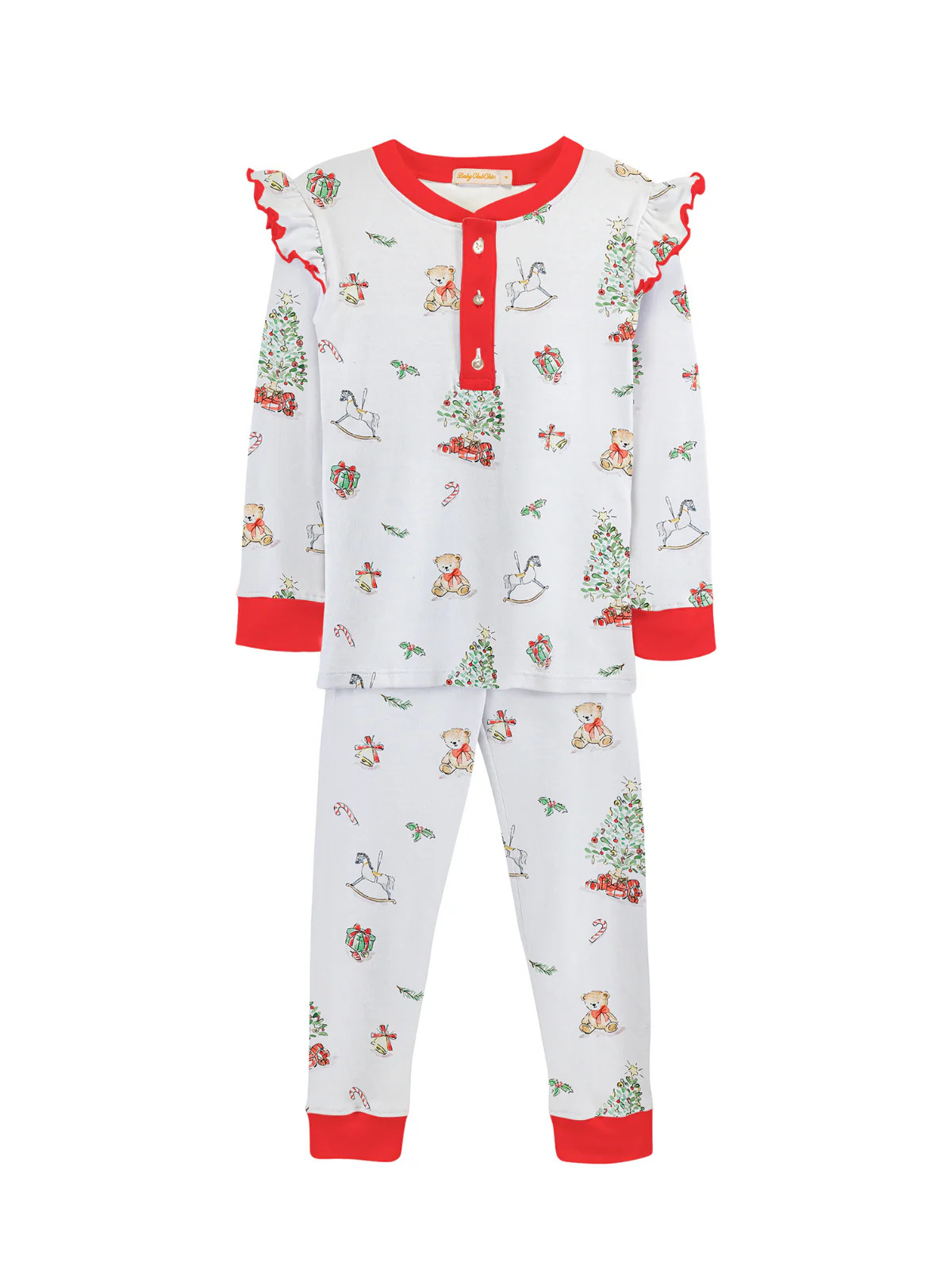 Christmas Tree PJ Set with Ruffle | Danrie