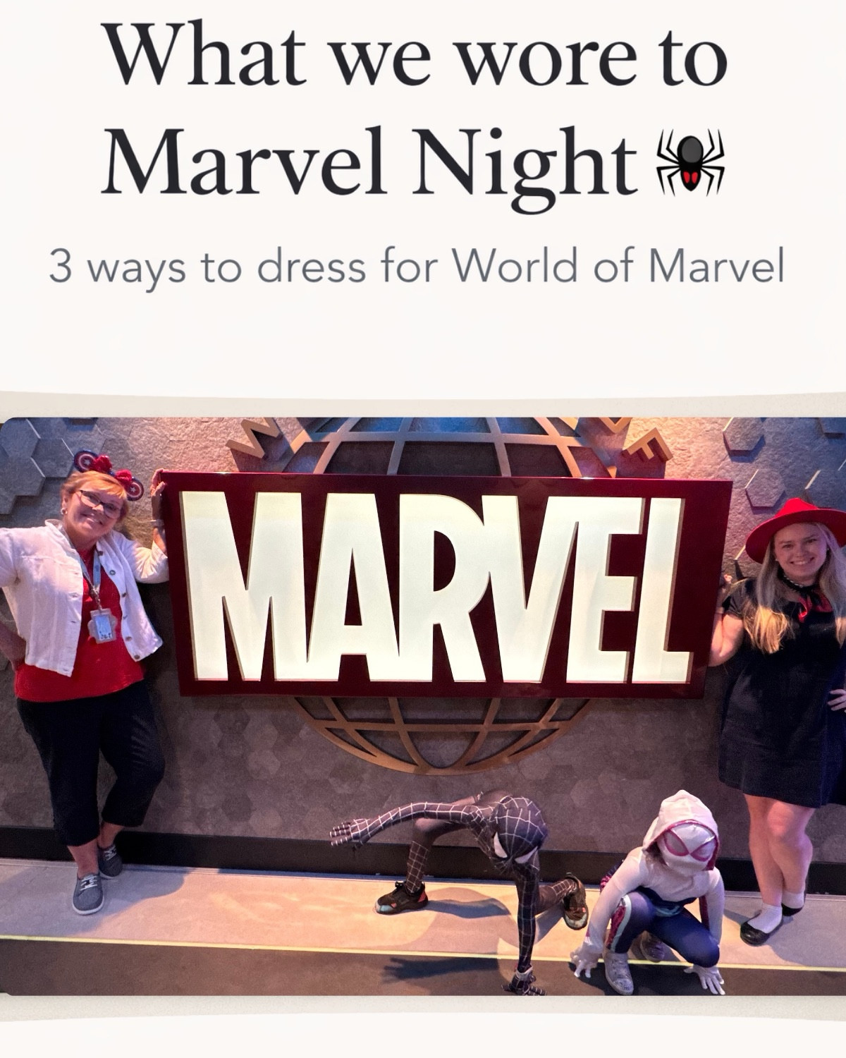 Marvel night outfit ideas 🕷️✨

We did a mix of everything—full costumes for the kids, a simple Disneybound for me, and an easy ears + dress look for grandma 💙

There’s really no wrong way to do it, and it made the whole experience so much more fun (and the photos even better 🥹)

Linking everything we wore so you can recreate any of these looks for your next cruise or even Halloween!

#LTKKids #LTKSeasonal #LTKTravel