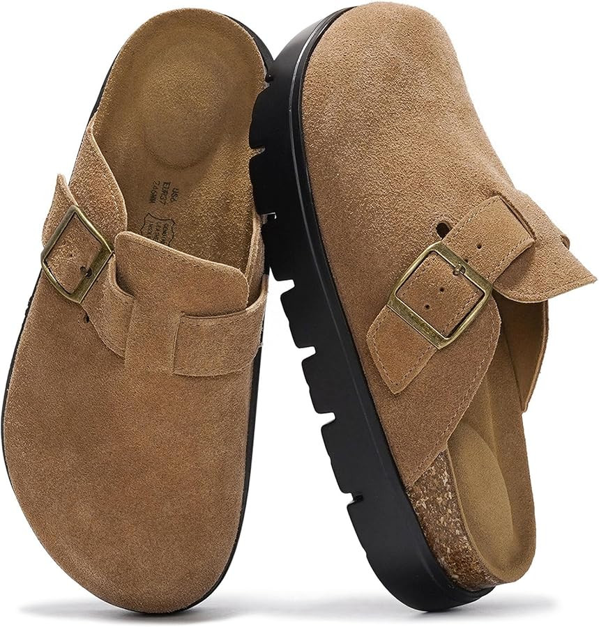Project Cloud 100% Genuine Leather Platform Clogs for Women Footwear - Memory Foam Arch Support C... | Amazon (US)
