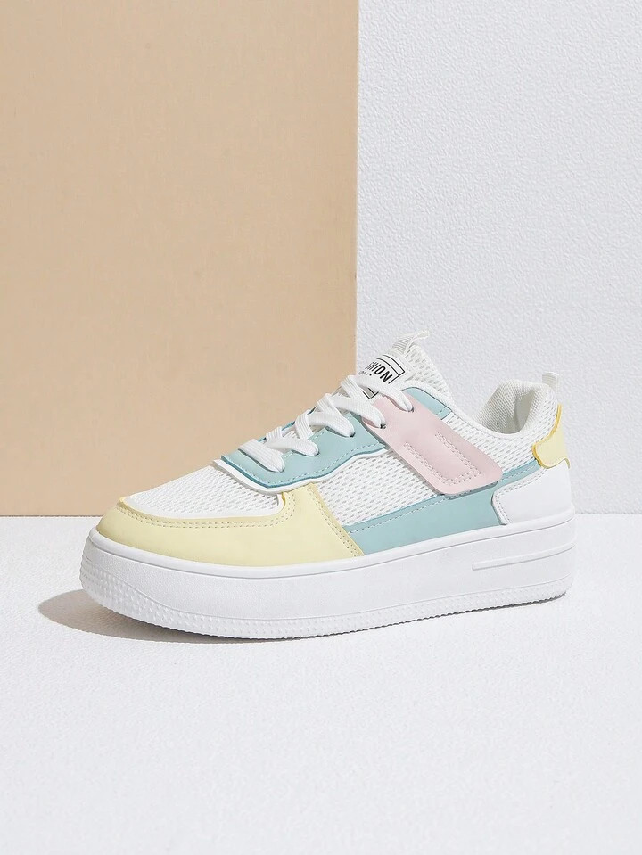 Zapatillas deportivas de moda casual blanco para mujeres con grueso suela , aumentó altura con d... | SHEIN