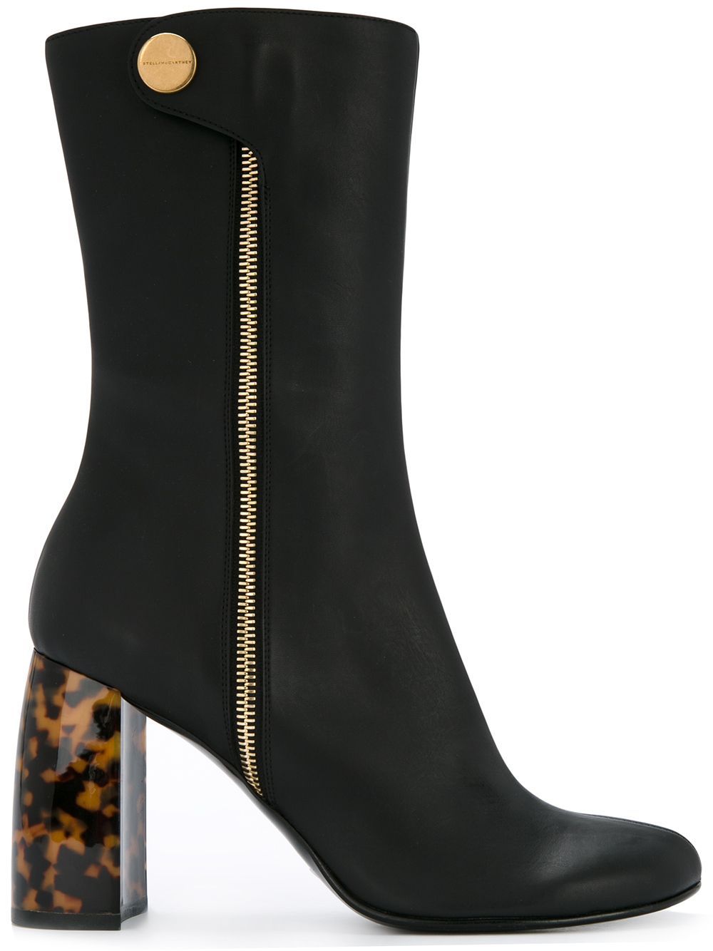 Stella McCartney Tortoiseshell-heel boots - Black | FarFetch Global