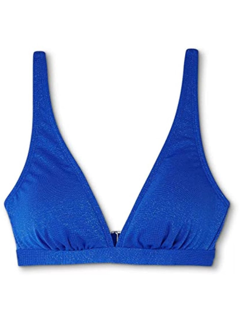 Xhilaration Women's Juniors' Metallic Bralette Bikini Top - (X-Small, Metallic Blue) | Walmart (US)