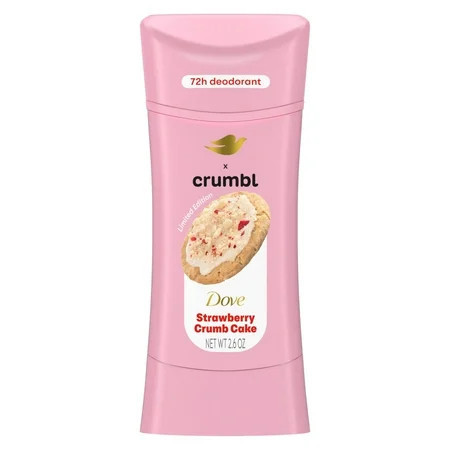 Dove Deodorant Stick Crumbl Strawberry Crumb Cake, 2.6 oz | Walmart (US)