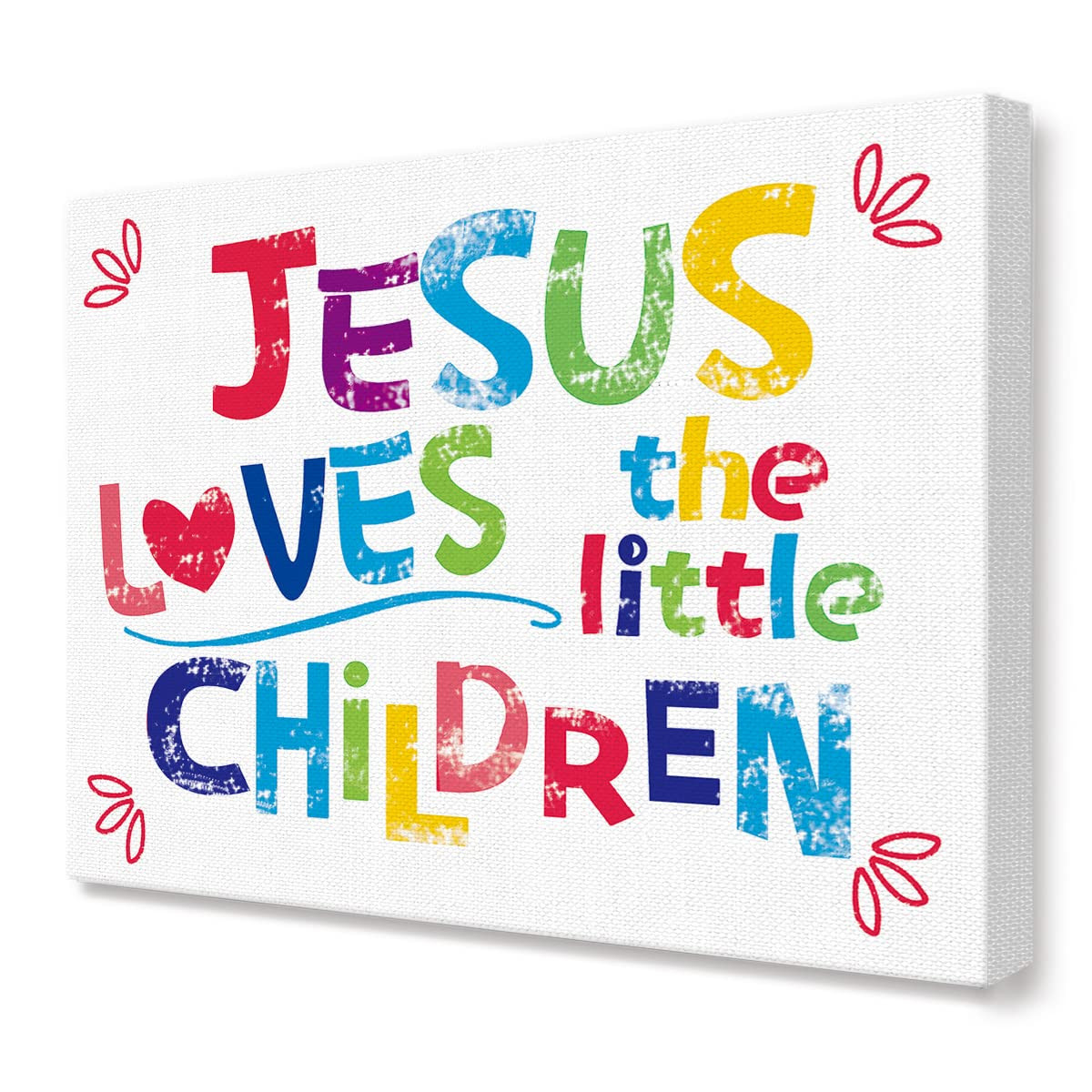 LISTNGBO Bible Verses Wall Art for Kids,Jesus Loves The Little Children Scripture Wall Art Canvas... | Amazon (US)