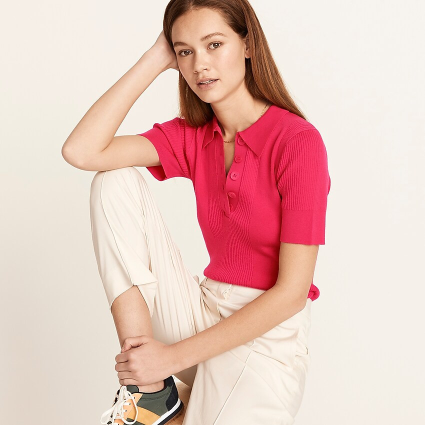 Collared silk-blend sweater | J. Crew US