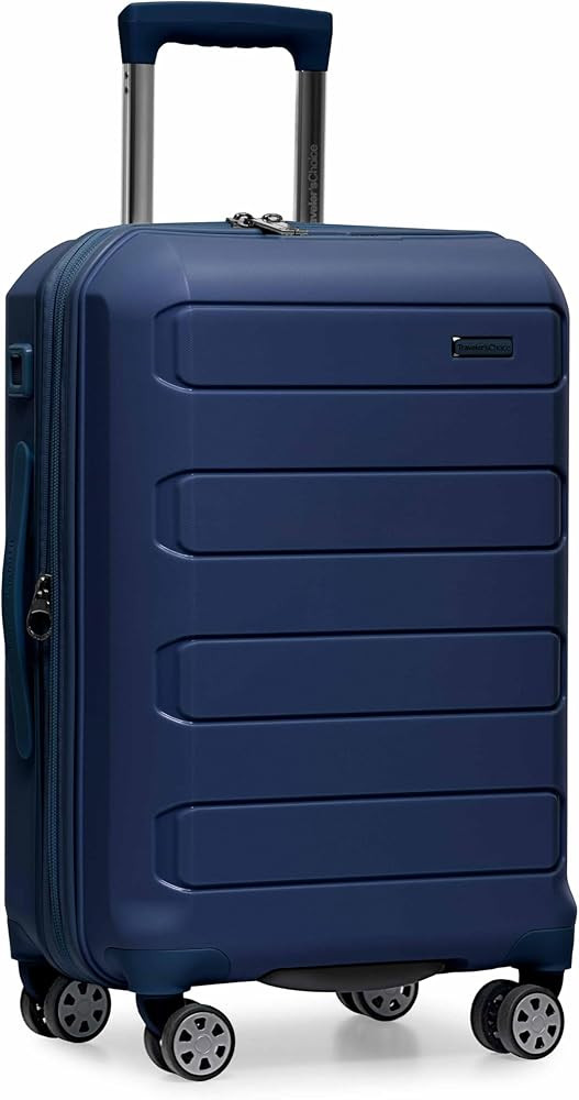 Traveler's Choice Pagosa Hardshell Expandable Luggage with Spinner Wheels, Navy, 22-Inch Carry-on | Amazon (US)