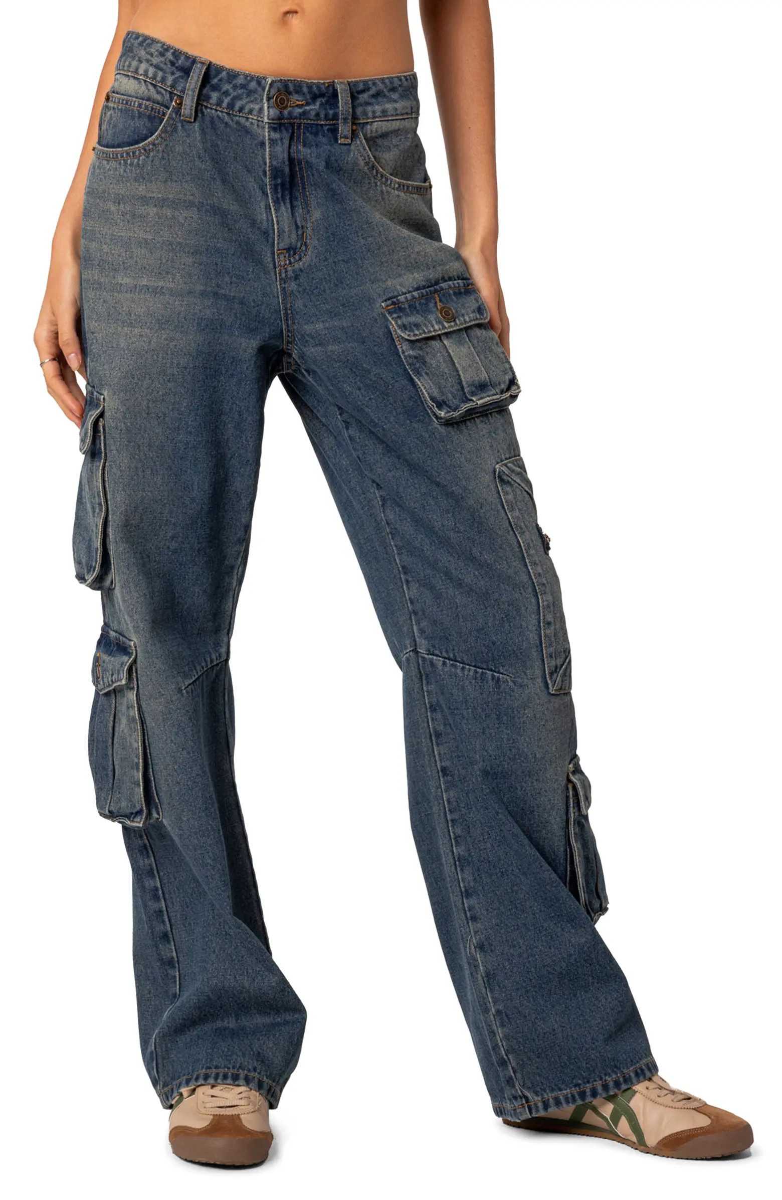 EDIKTED Baggy Boyfriend Cargo Jeans | Nordstrom | Nordstrom