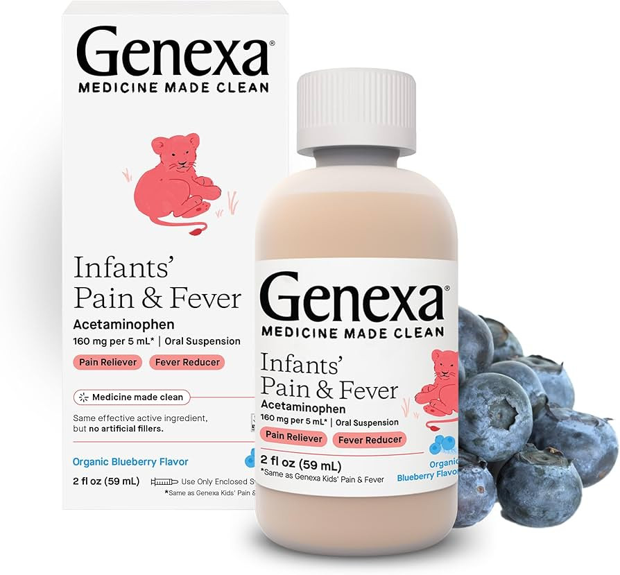 Genexa Infants’ Pain and Fever Reducer | Baby Acetaminophen, Dye Free, Liquid Oral Suspension M... | Amazon (US)