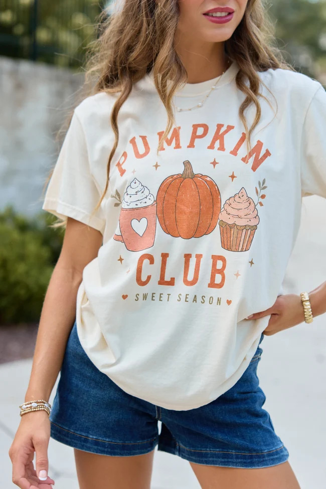 Pumpkin Club Ivory Comfort Colors Graphic Tee | Pink Lily