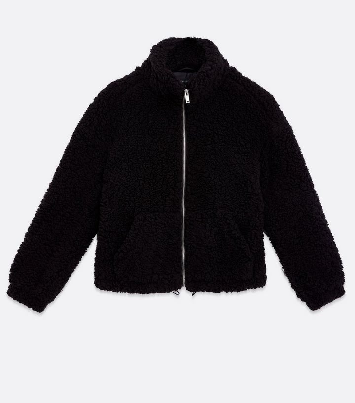 Black Teddy High Neck Jacket
						
						Add to Saved Items
						Remove from Saved Items | New Look (UK)