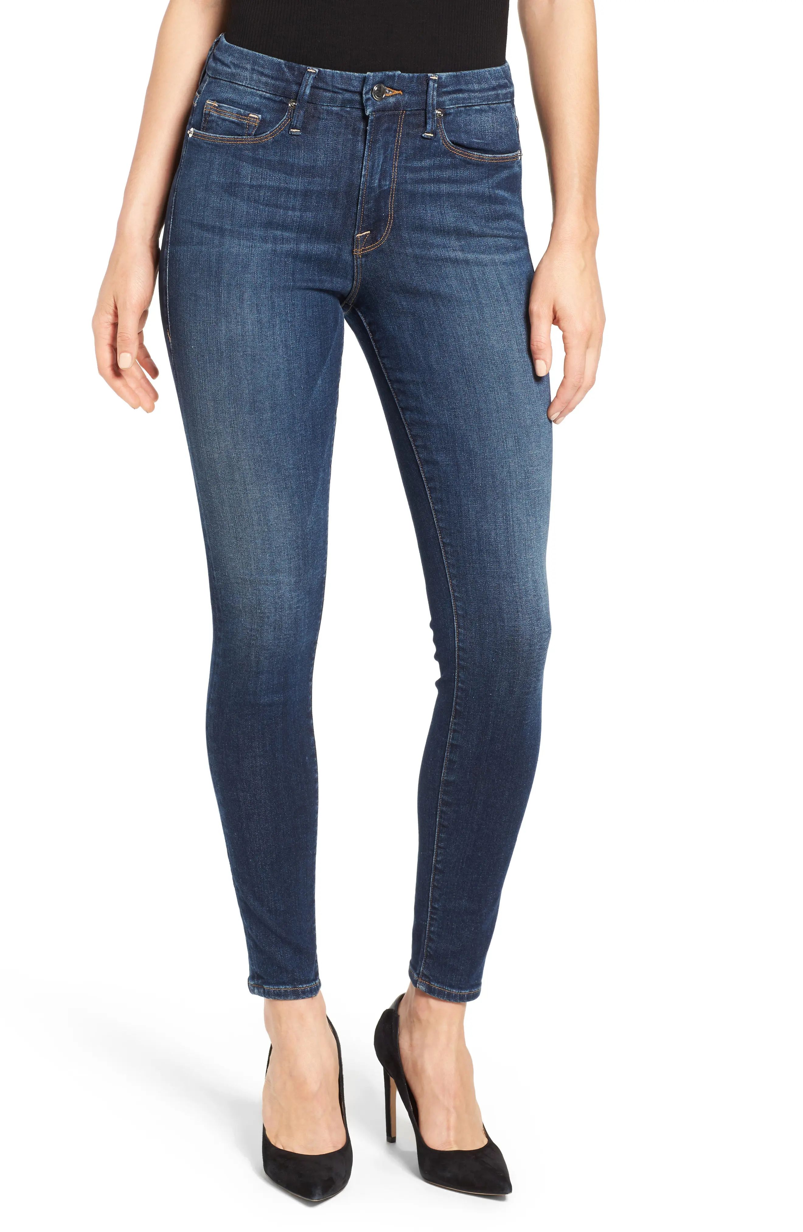 Women's Good American Good Legs High Rise Ripped Skinny Jeans, Size 0 - Blue | Nordstrom