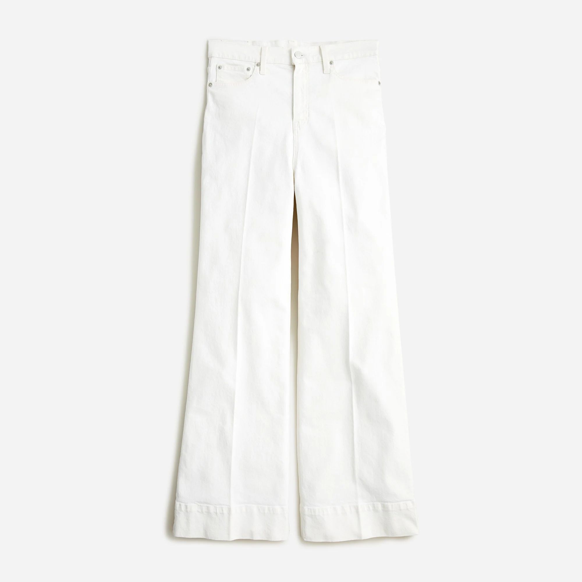 J.Crew: Wide-leg Denim Trouser In White For Women | J.Crew US