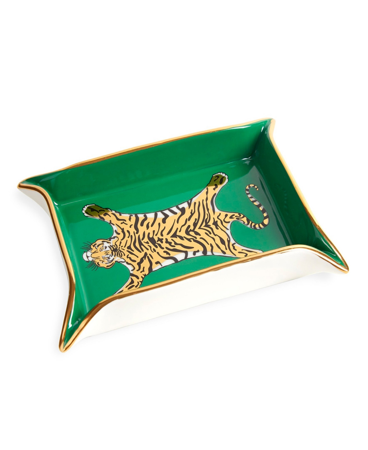 Jonathan Adler Porcelain Tiger 5" Valet Tray - Green | Macy's