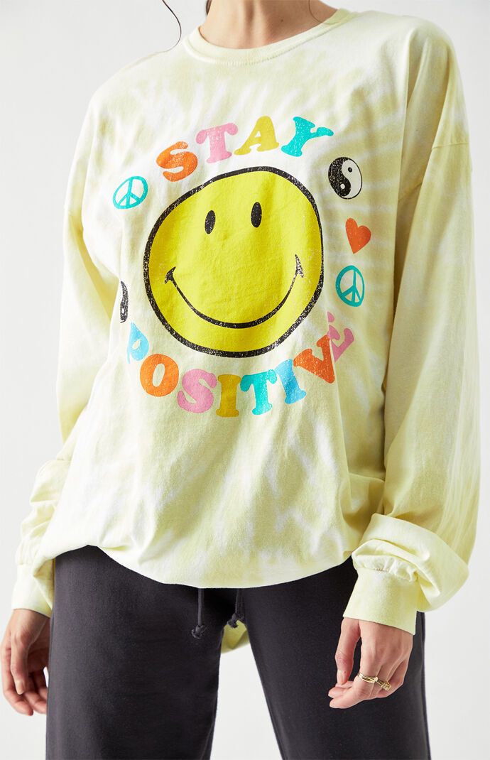Smiley x Desert Dreamer Stay Positive Long Sleeve T-Shirt | PacSun