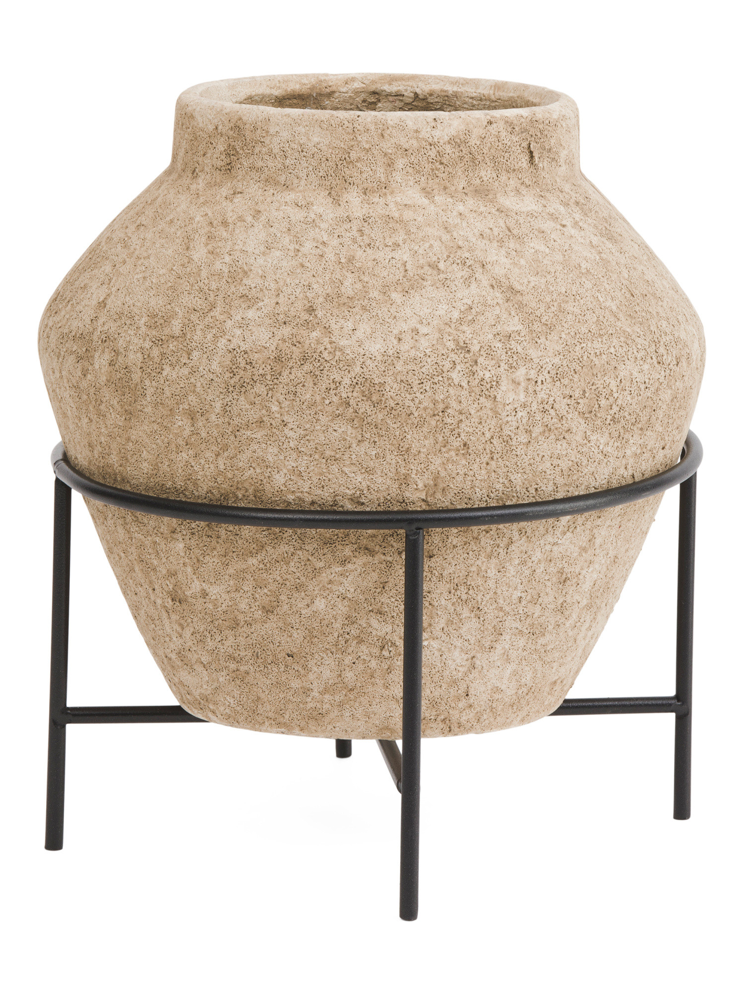 11.75x10.75 Outdoor Terracotta Planter With Metal Base | TJ Maxx