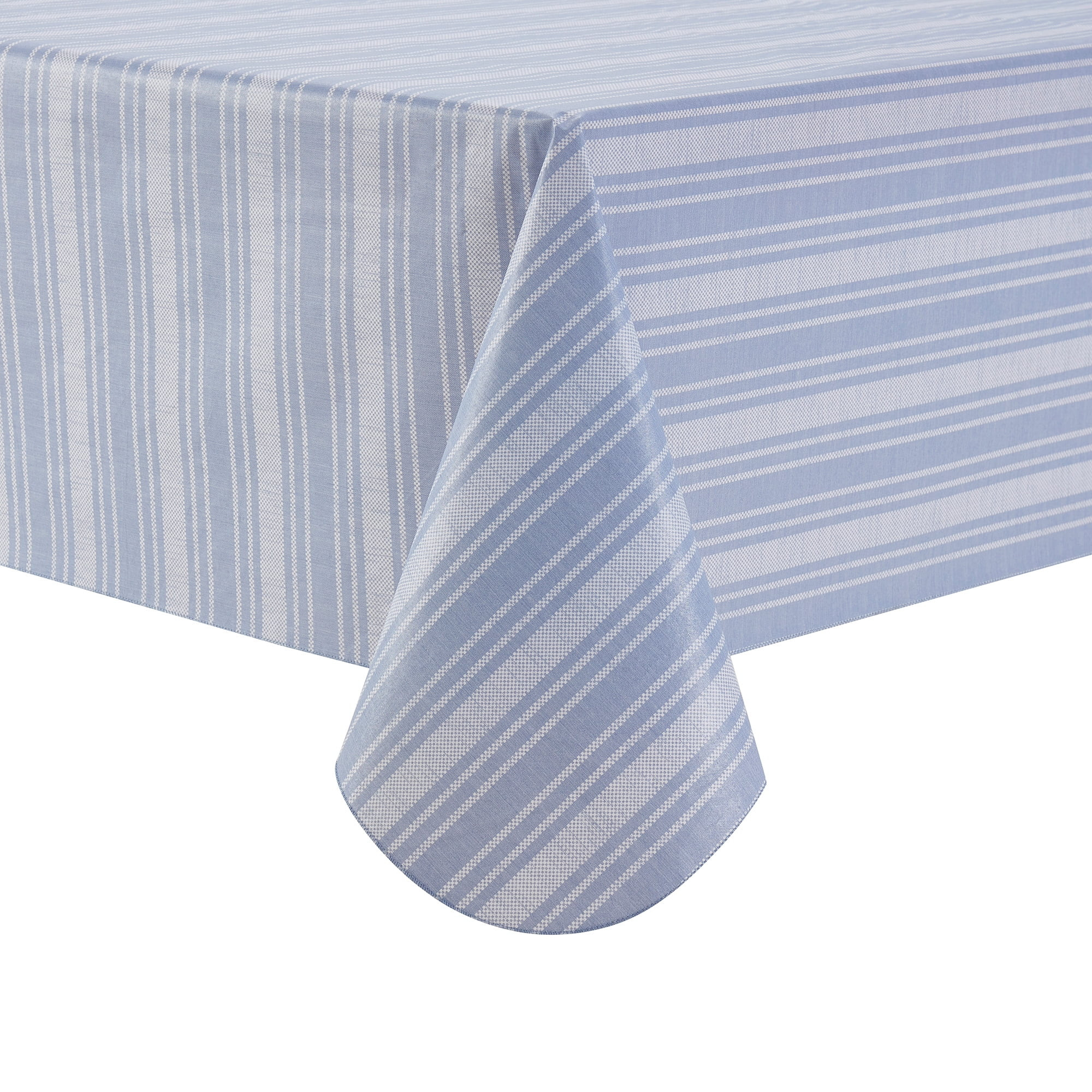 Mainstays Blue Striped PEVA Tablecloth 60" x 84" Rectangle | Walmart (US)