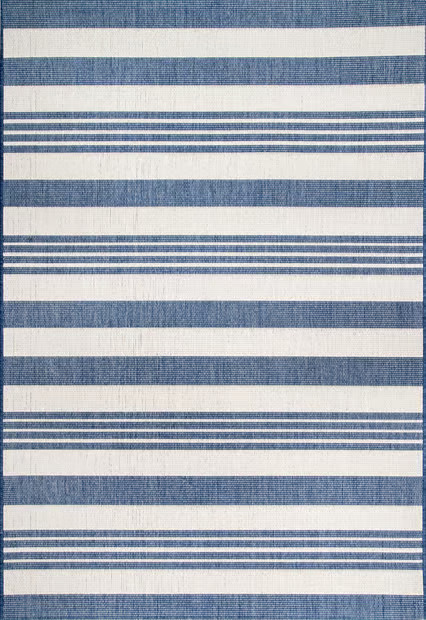 Blue Regency Stripes Indoor/Outdoor Area Rug | Rugs USA