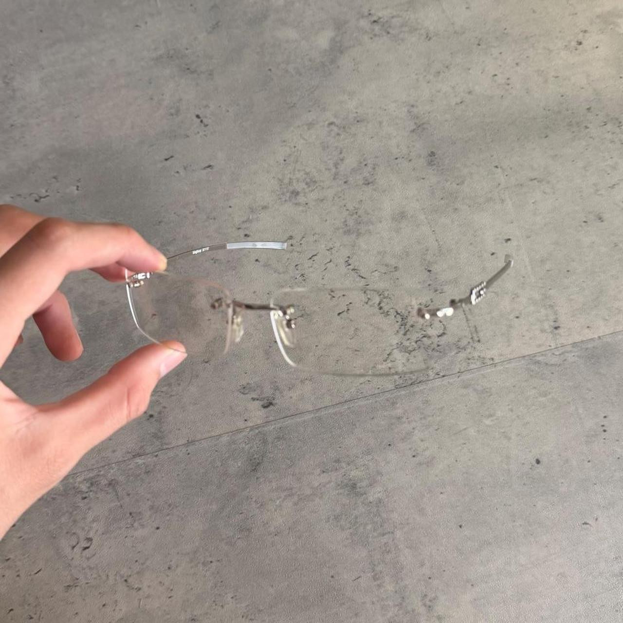 vintage late 90s cybery2k rimless glasses  // ... | Depop | Depop US