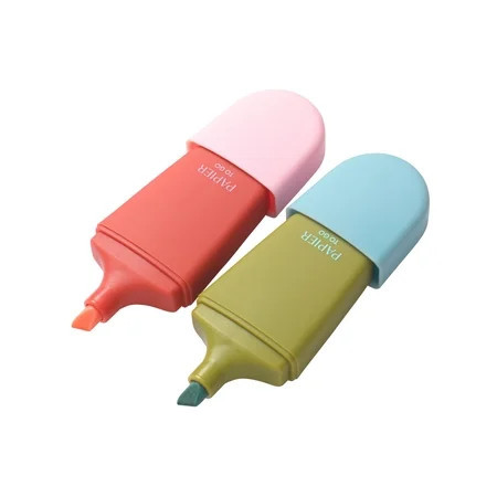 Papier To Go Set of 2 Mini Highlighters, Bright Days, Water Based Ink | Walmart (US)